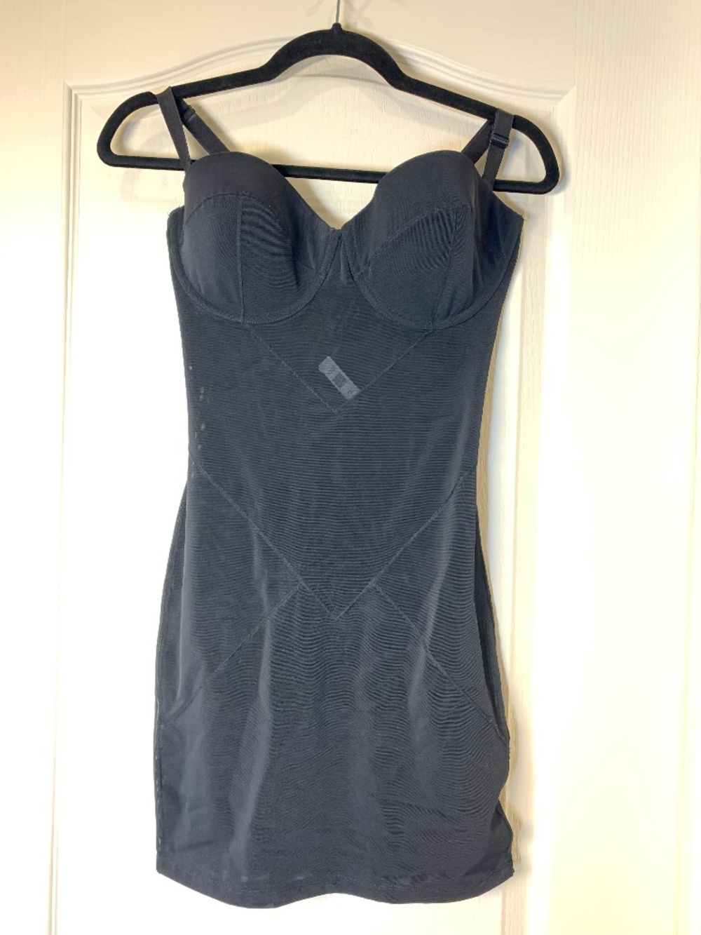 Kenneth Cole Reaction Bustier Shapewear Slip Dress 36C Black Mesh